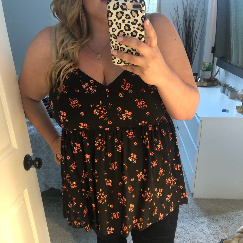 Floral Peplum Tank